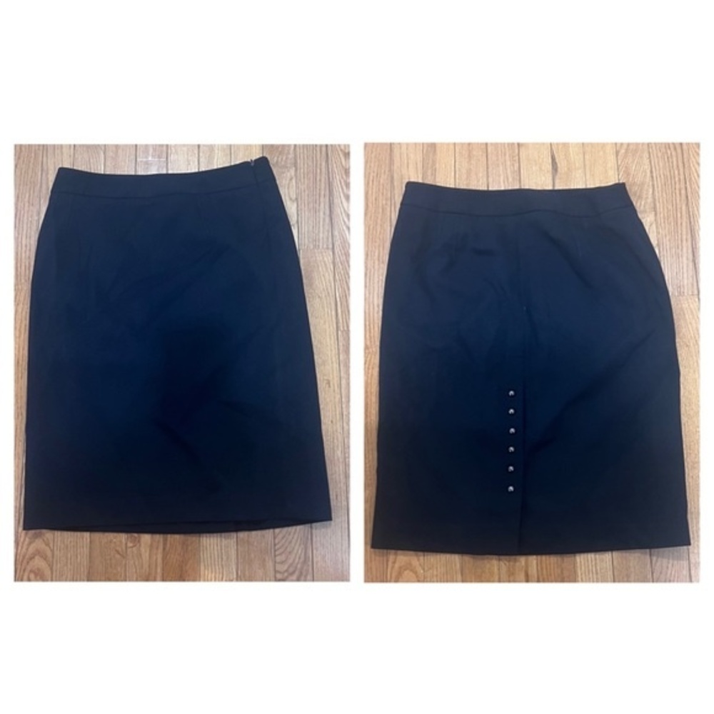 Ann Taylor Loft Black Pencil skirt with gun metal buttons size 10P